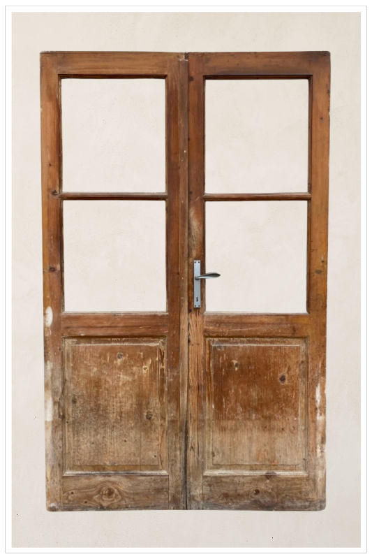 Porta rustica con vetri